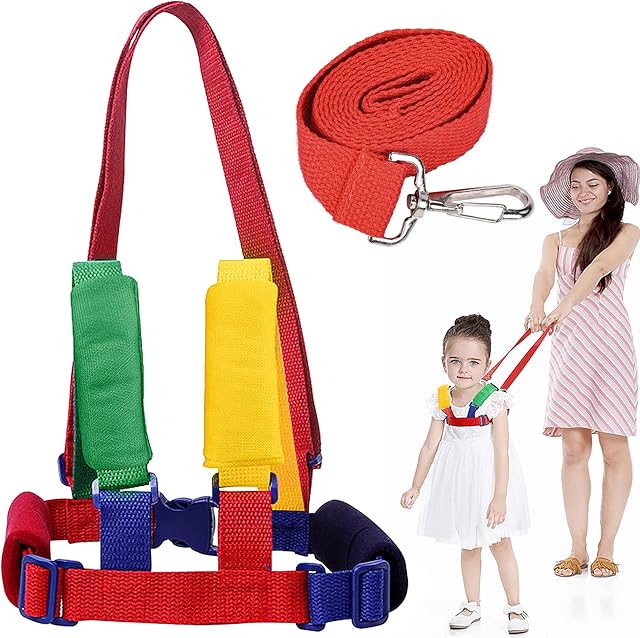Walking Harness Toddlers, 2 in 1 Baby Safety Reins Anti-Lost for Children - Green and Yellow