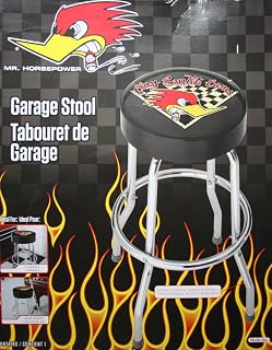 Plasticolor 004785R01 Mr. Horsepower Clay Smith Cams Logo Garage and Game Room Stool