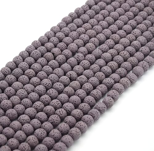 Miniatura 3 de | Cuentas de lava redondas moradas de 0.394 in para la fabricación de joyas, piedra semipreciosa, piedra de dragón, cuentas de piedras preciosas,