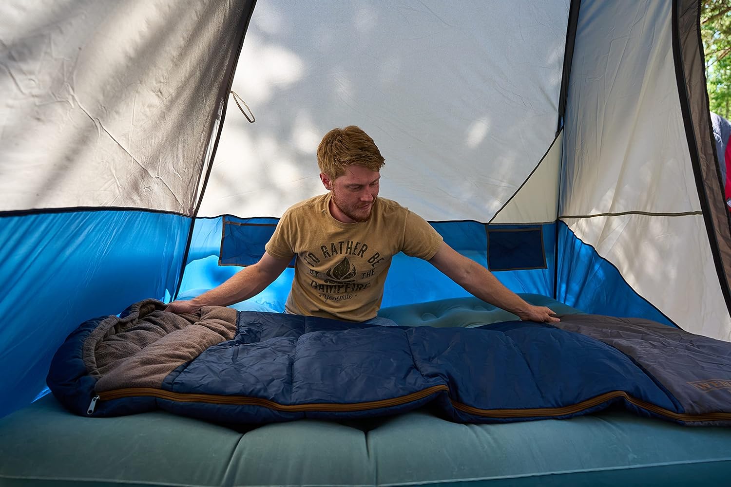 Wenzel Monterey 30-40F Degree Hooded Camping Warm Weather Sleeping Bag for Adults