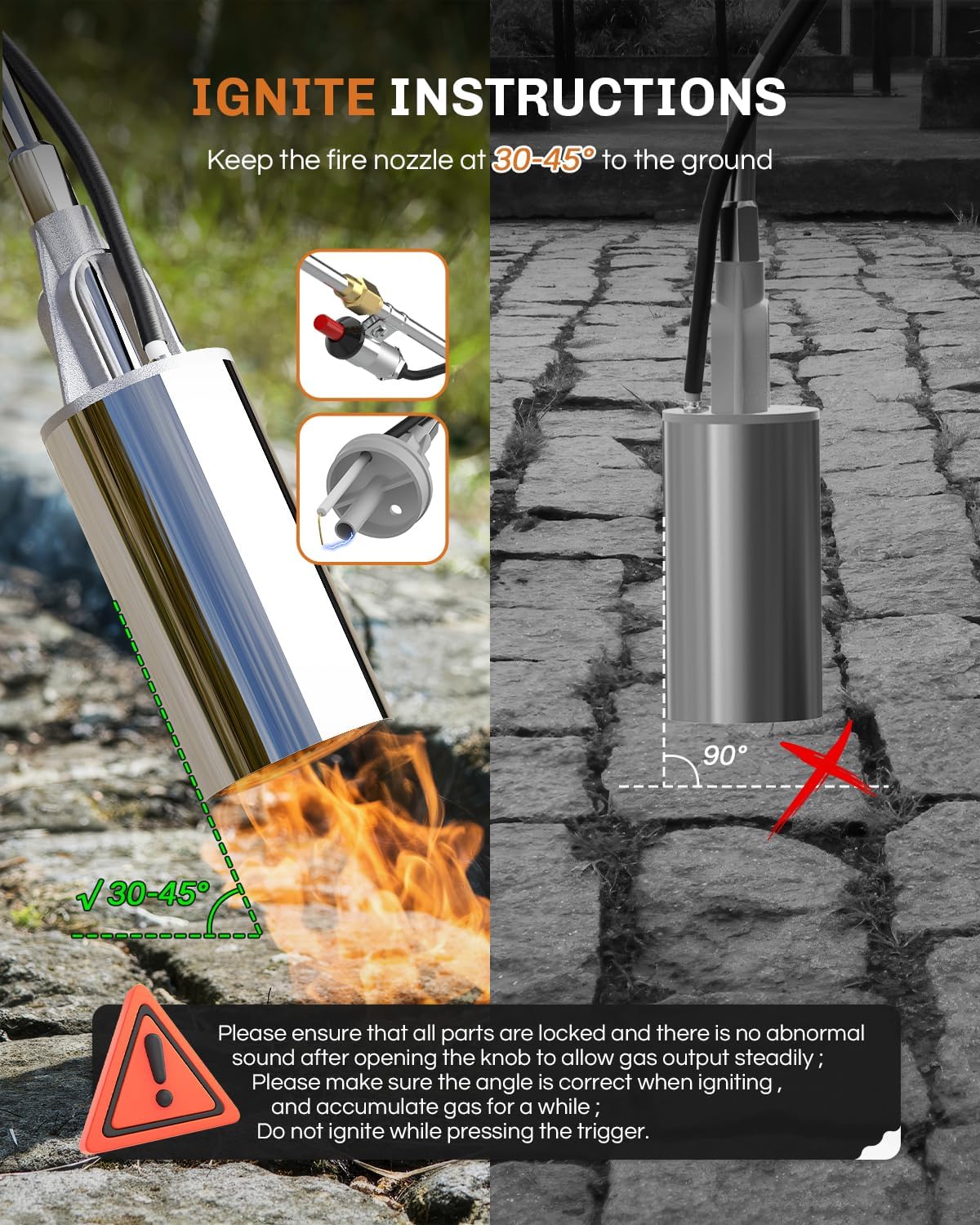 WELLUCK Propane Torch Weed Burner, Weed Torch 340,000 BTU Flamethrower with POL 11.5FT Hose, Heavy Duty Blow Torch with Self Igniter for Weeding,Snow Melting Barbecue