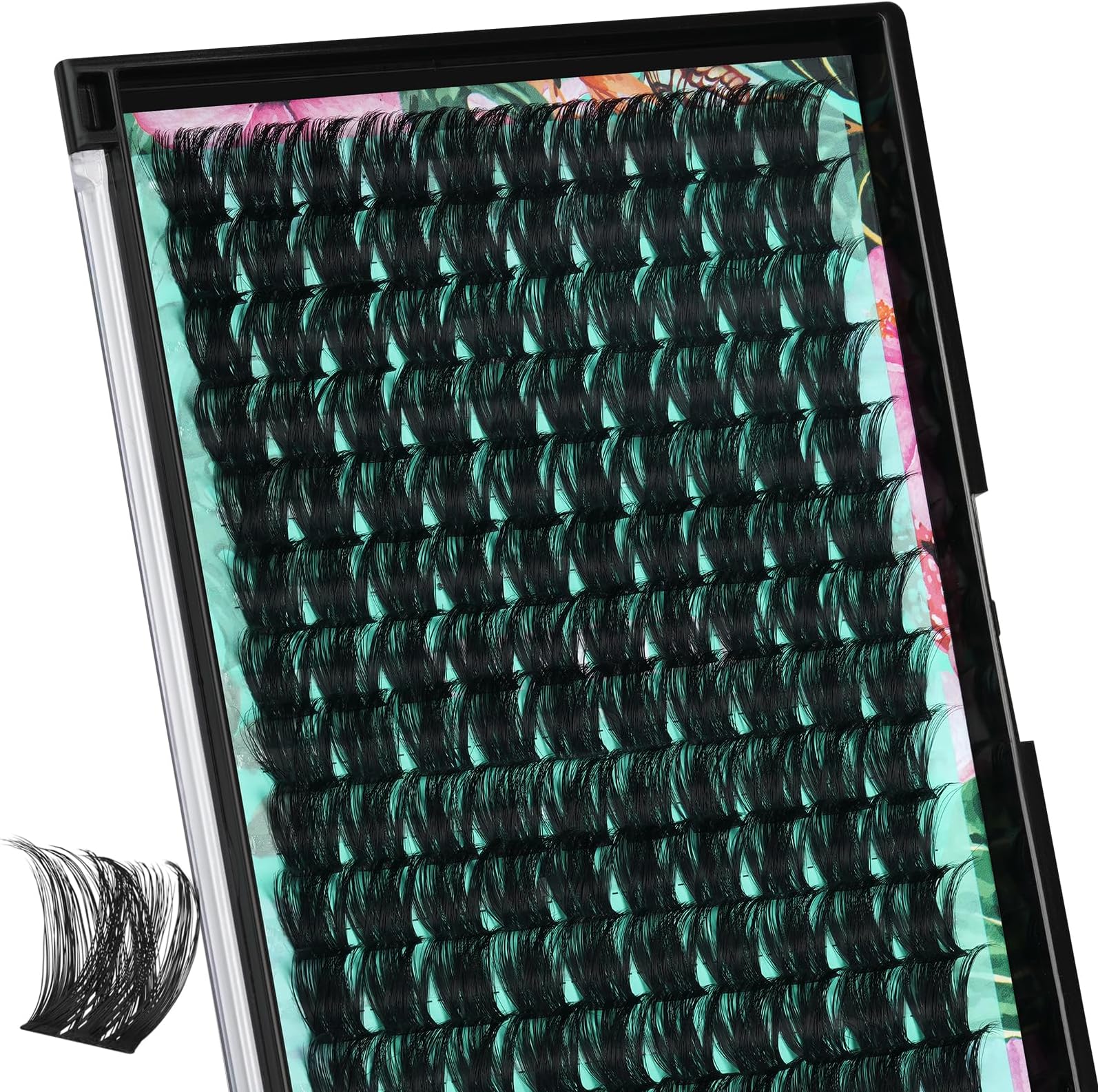 Lash Clusters Wet Look 140Pcs Fluffy Eyelash Cluster Ultra-Thin Lash Band Eyelashes Extensions Spiky Anime Wide Span Lashes(Sunflower,C-16mm)