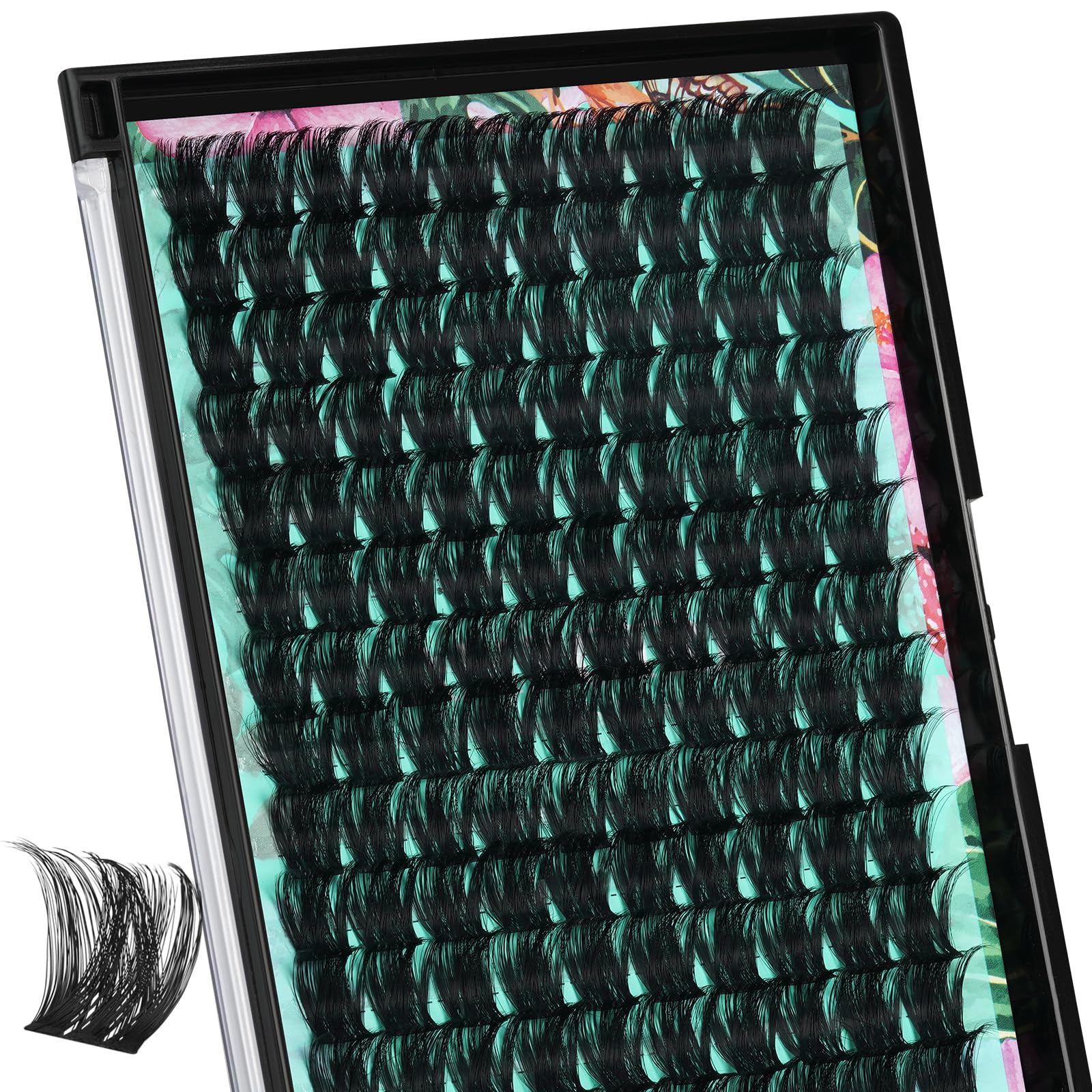 Lash Clusters Wet Look 140Pcs Fluffy Eyelash Cluster Ultra-Thin Lash Band Eyelashes Extensions Spiky Anime Wide Span Lashes(Sunflower,C-16mm)