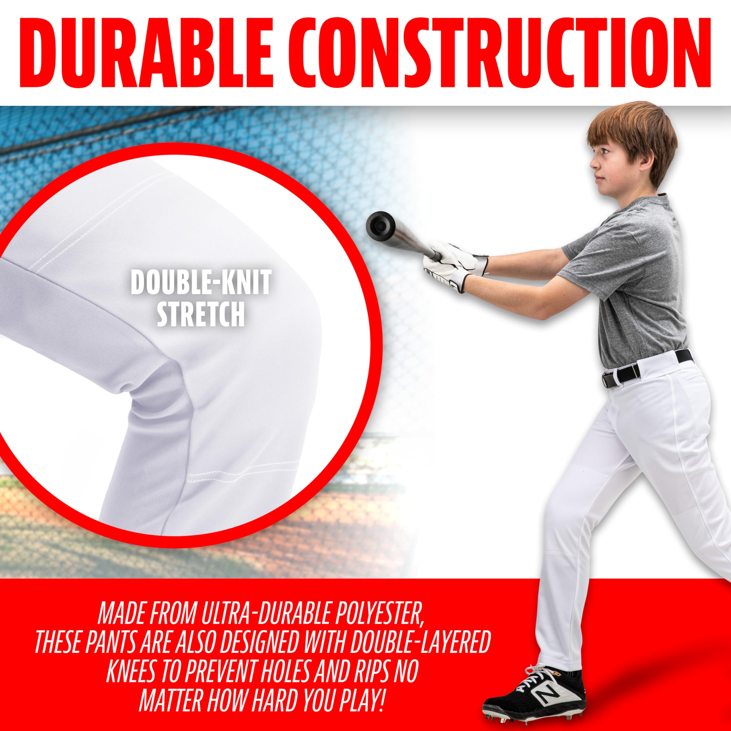 Franklin Sports Youth Baseball Pants - Pantalones de béisbol Juveniles Unisex niños