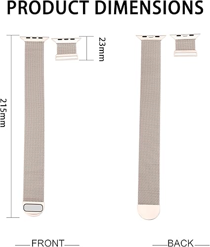 Miniatura 10 de Correa milanesa de metal de acero inoxidable compatible con Apple Watch de 1.496 in, 1.575 in, 1.614 in, 1.654 in, 1.732 in, 1.772 in, 1.772 in,