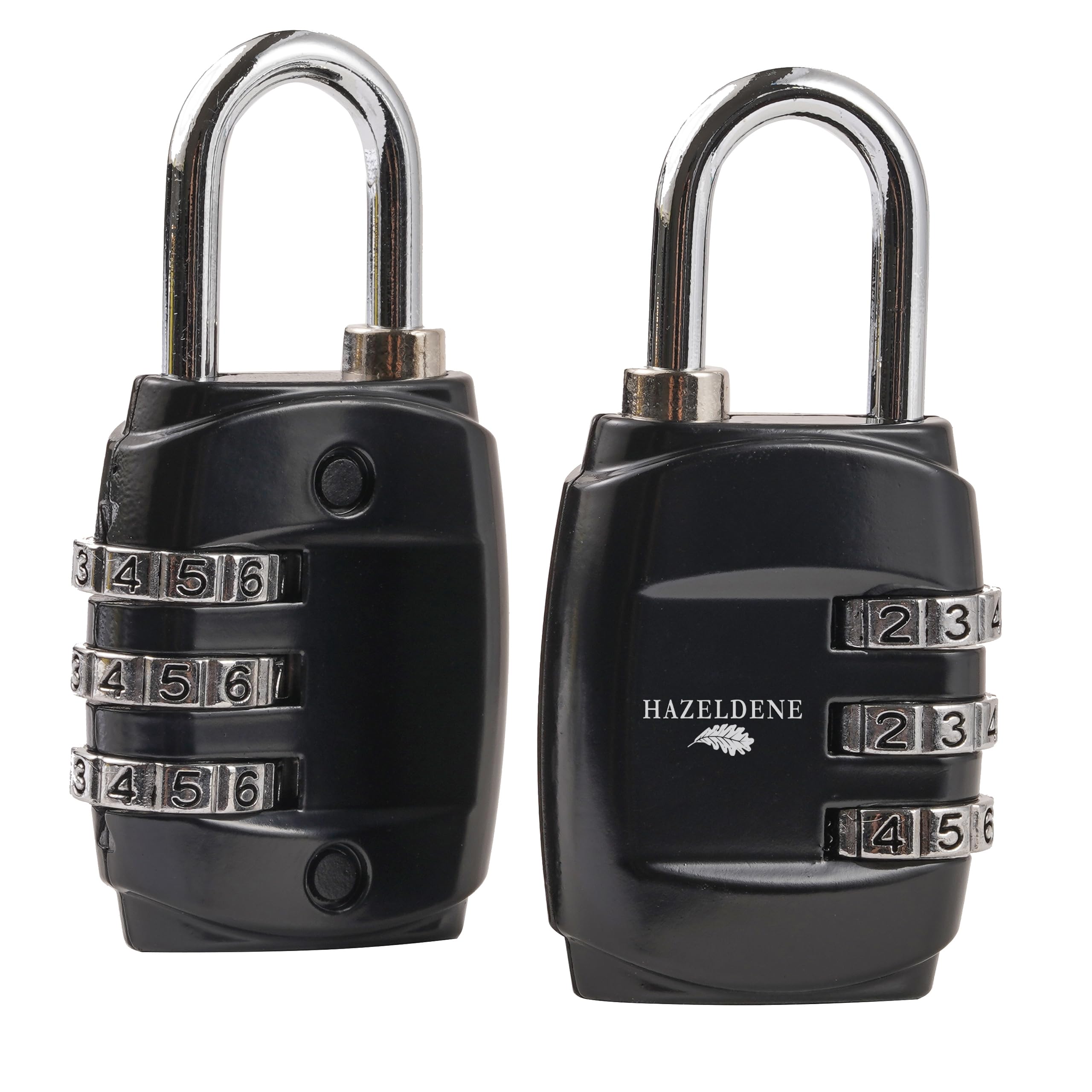 Hazeldene Black Travel Padlocks With Combination Locks For Luggage And Suitcases