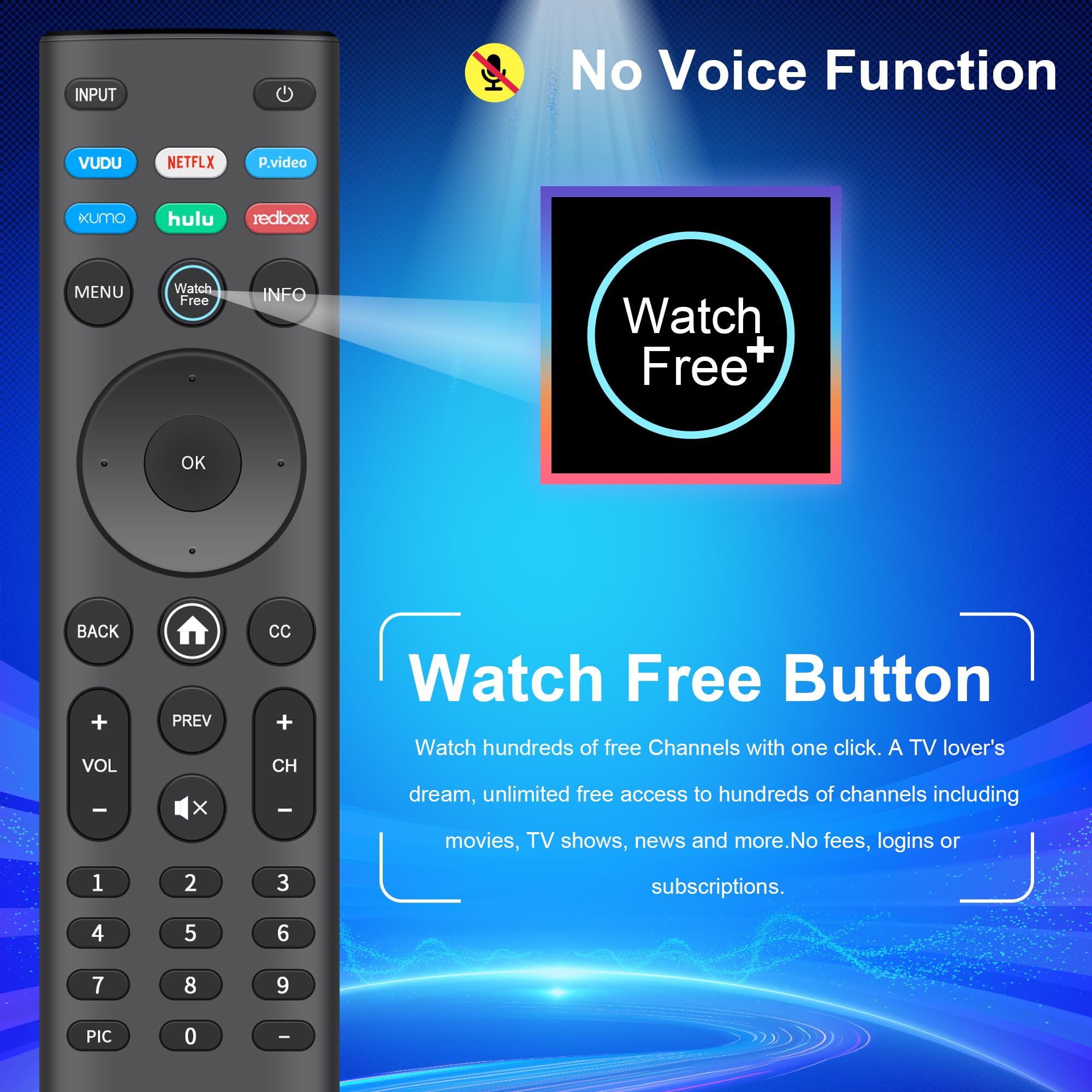 Paquete de 2: repuesto para control remoto VIZIO Smart TV para XRT140 XRT136 XRT260 XRT270 con 6 botones de acceso directo universal para Vizio Smartcast D/E/M/P/PX/V/OLED Series - No necesita