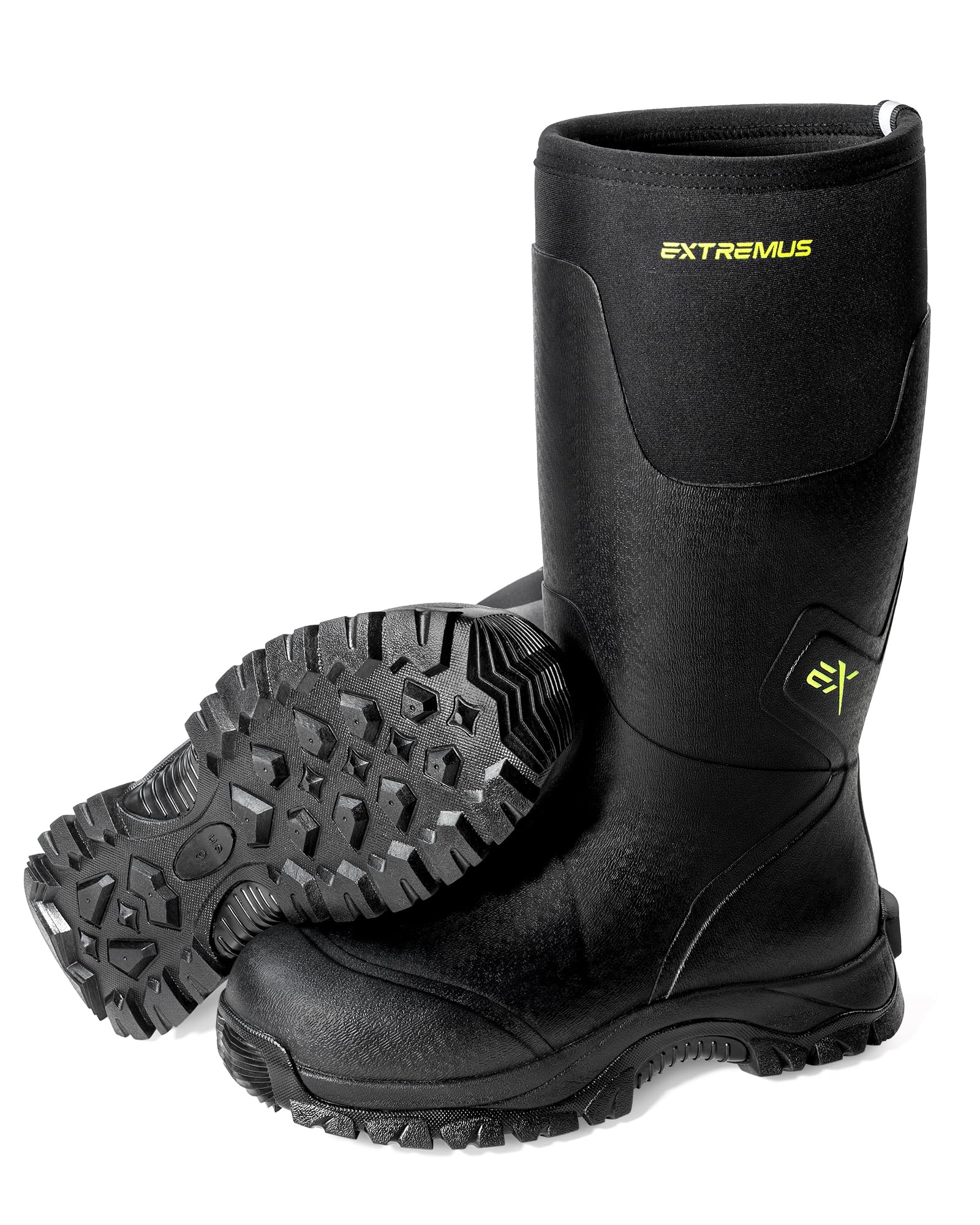 Extremus MudRidge Hunting Boots by KastKing, Men's Waterproof Insulated Rubber Boots with 6mm Neoprene, All-terrain Anti-slip Sole, Warm Cold Weather Hunting, Fishing, Hiking & Farm Boots