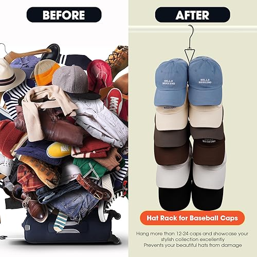 Miniatura 4 de Uinicor Percha para bufandas, 12 almacenamientos, colgador de bolso con gancho giratorio de 360 grados, organizador de bufandas para armario,