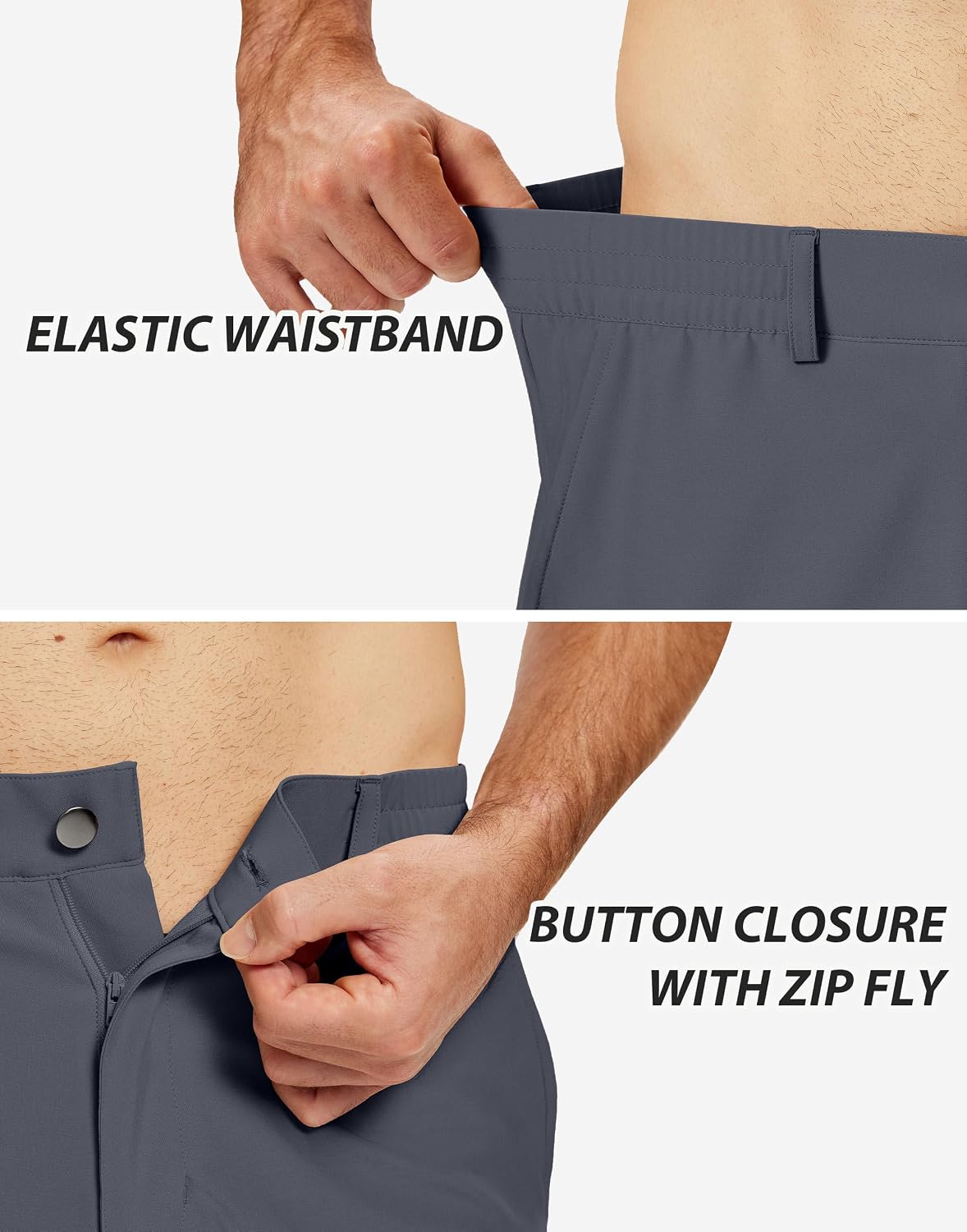 Mens Stretch Golf Shorts 7 Inch with 5 Pockets Quick Dry Lightweight Dress for Casual Travel Hiking
