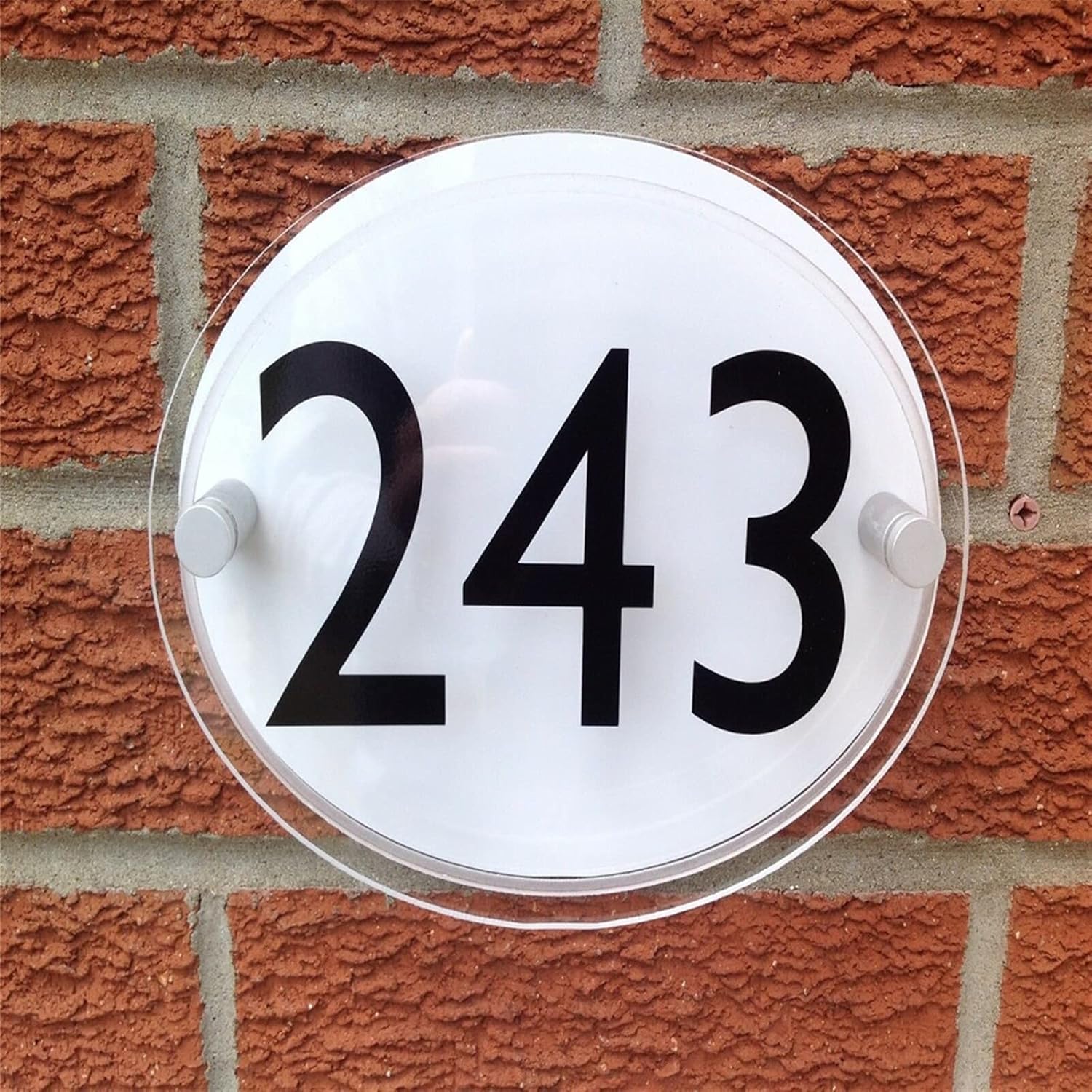 House Number DIY House Number Modern House Sign/Plaque Acrylic Aluminium Backplate Shaped (Color : Black Size : 10X14CM) (White 20x30cm)