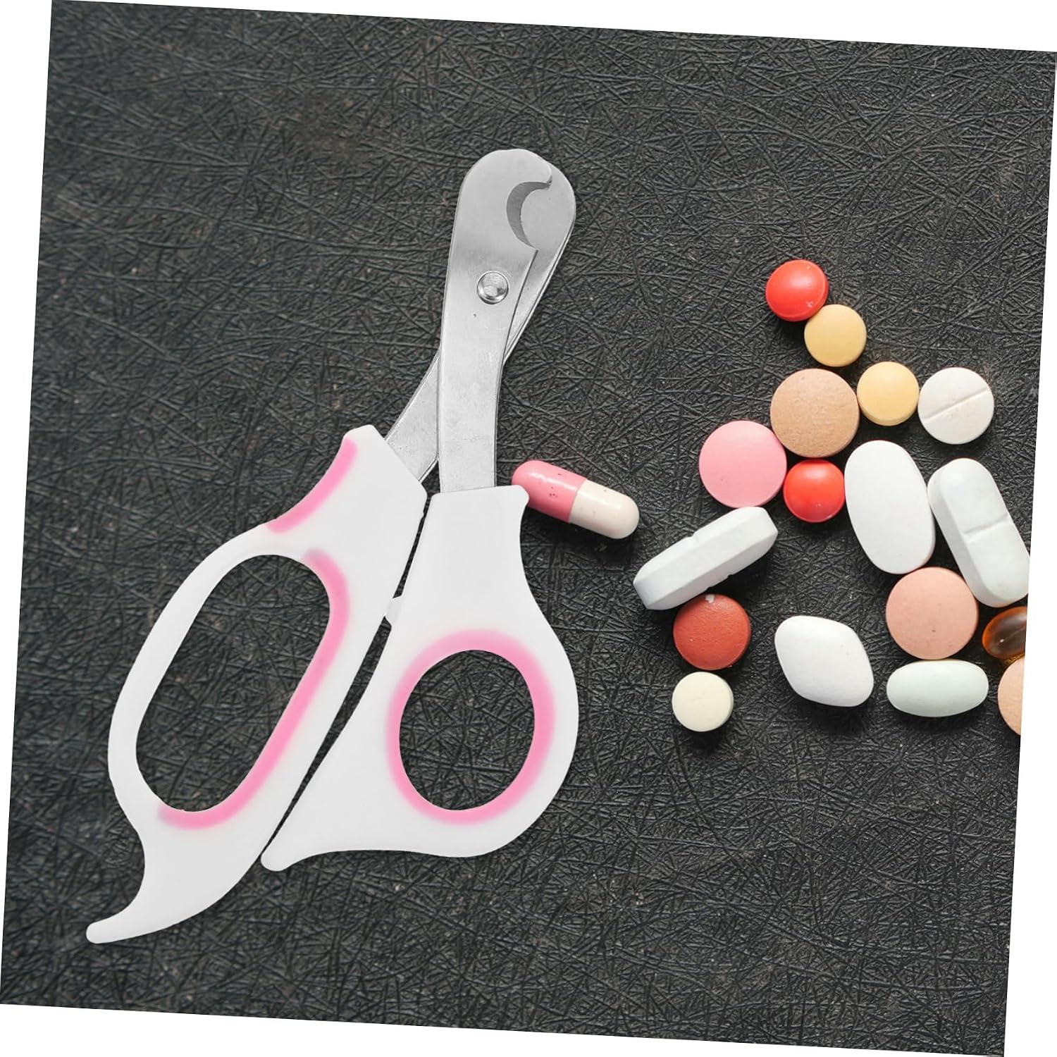 LIFKOME Pill Slicer Storage Pill Cutter Scissors Tablets Cut Tool for Medicine Scissor
