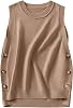 ANRABESS Womens Sweater Vest Summer Sleeveless Crewneck Ribbed Knit Side Button Loose Pullover Tank Tops 2025 Fall Outfits