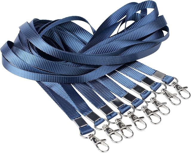 Teskyer 8 Pack Lanyard for ID Badge Holder, Swivel J-Hook Neck Strap Lanyard, for School, Office, Identity Name Card Holder, Key Keychain.