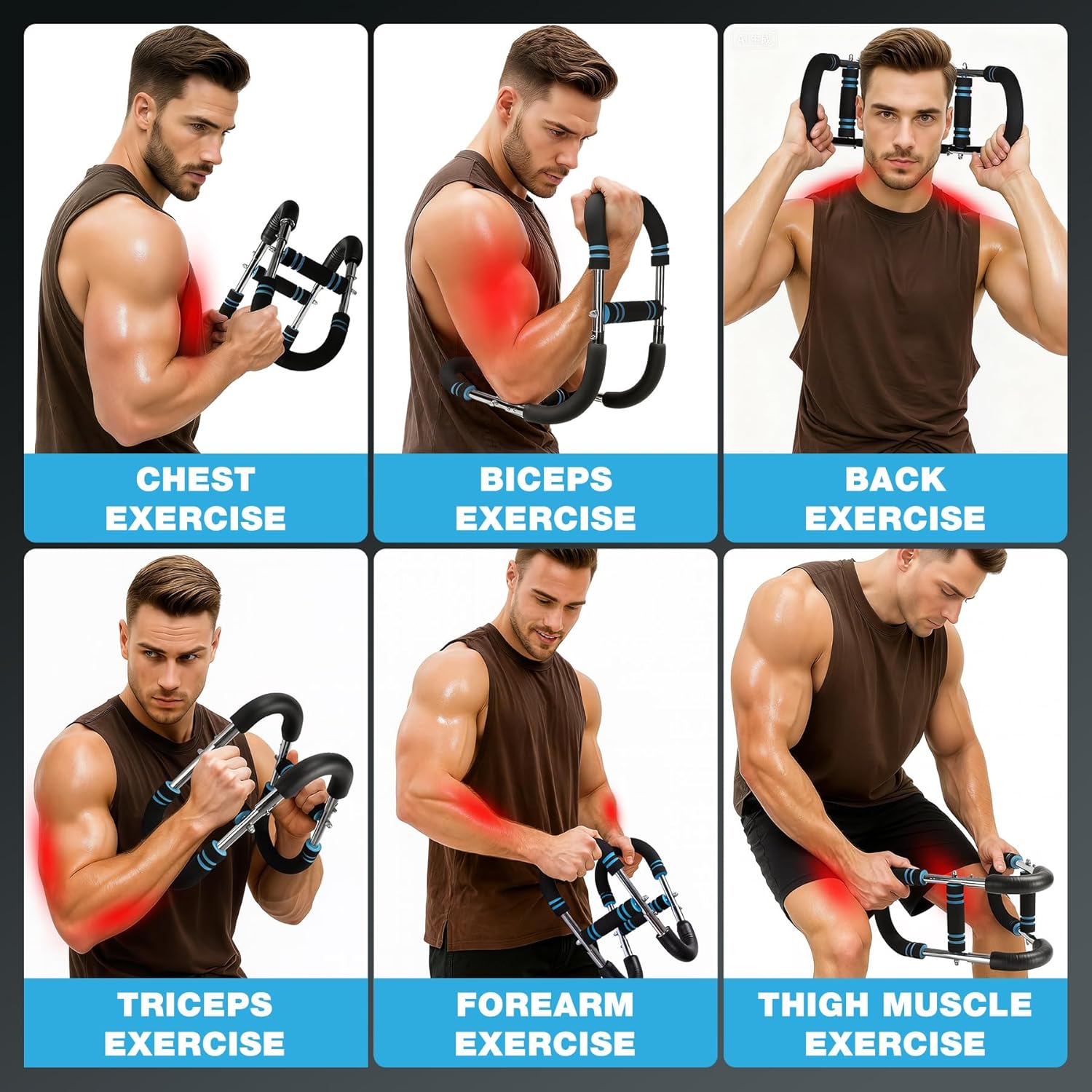 WARMOUNTS Twister Arm Trainer, 66-110lbs 3-Level Adjustable Chest Expander for Men & Women, Upper Body Workout Equipment for Chest, Shoulder & Biceps, Portable Spring Resistance Bar with Safety Sleeve