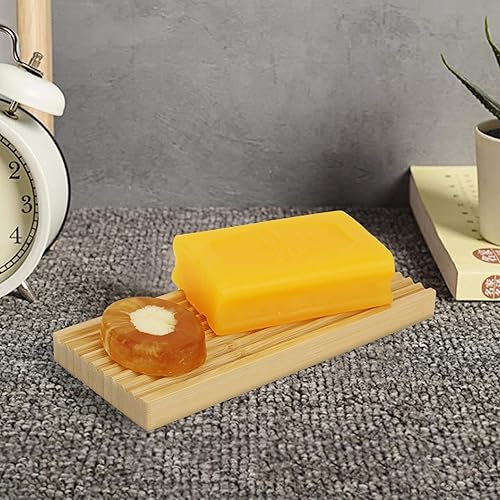 Miniatura 3 de Ouya Jabonera de bambú, soporte para jabón en barra para ducha, baño, cocina, bandeja de madera para jabón