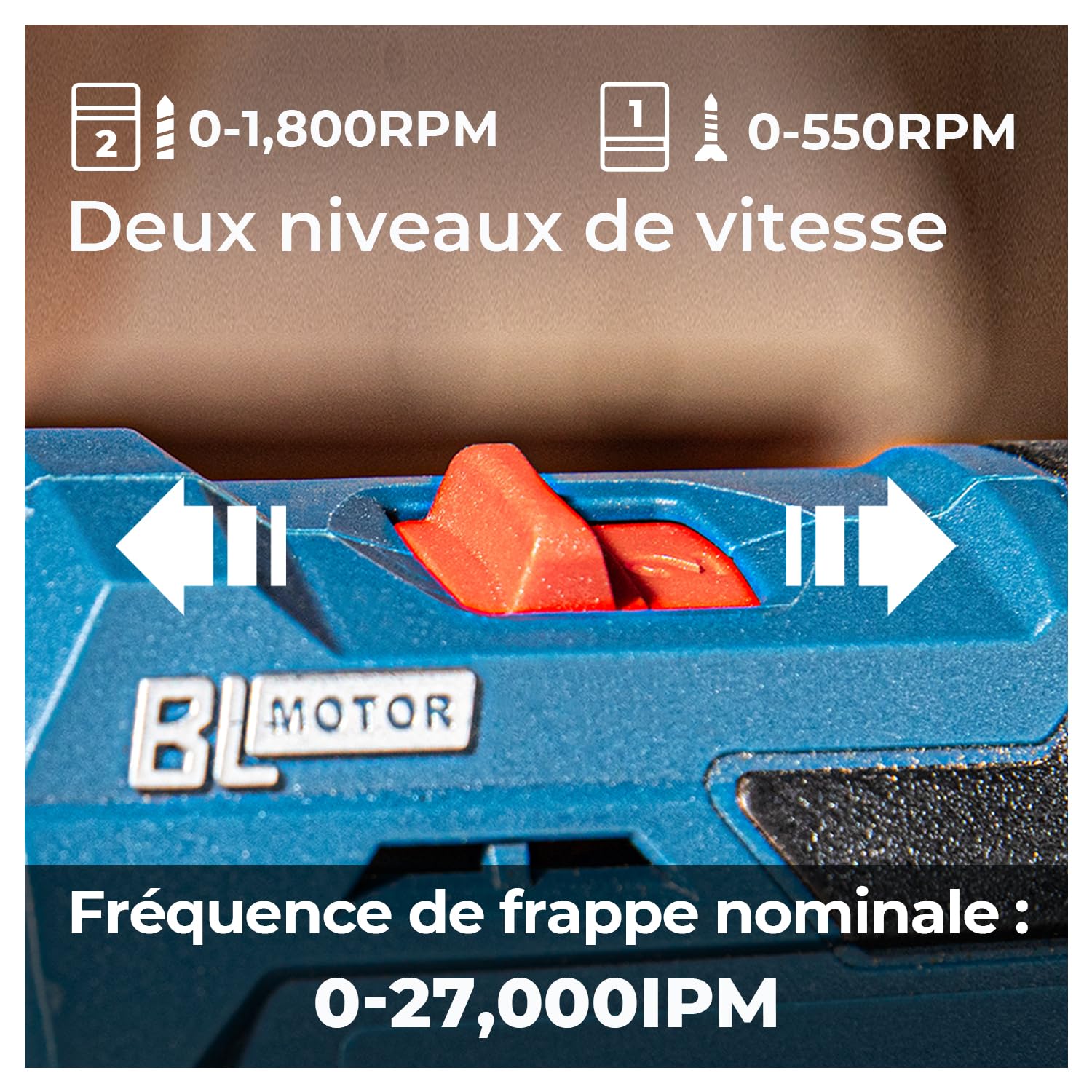 Dong Cheng Perceuse à percussion sans fil 20V 50Nm, Perceuse visseuse à percussion batteries 2x2,0Ah, 20+3 niveaux de couple, moteur sans charbon, mandrin de 13mm, 2 vitesses, chargeur, LED