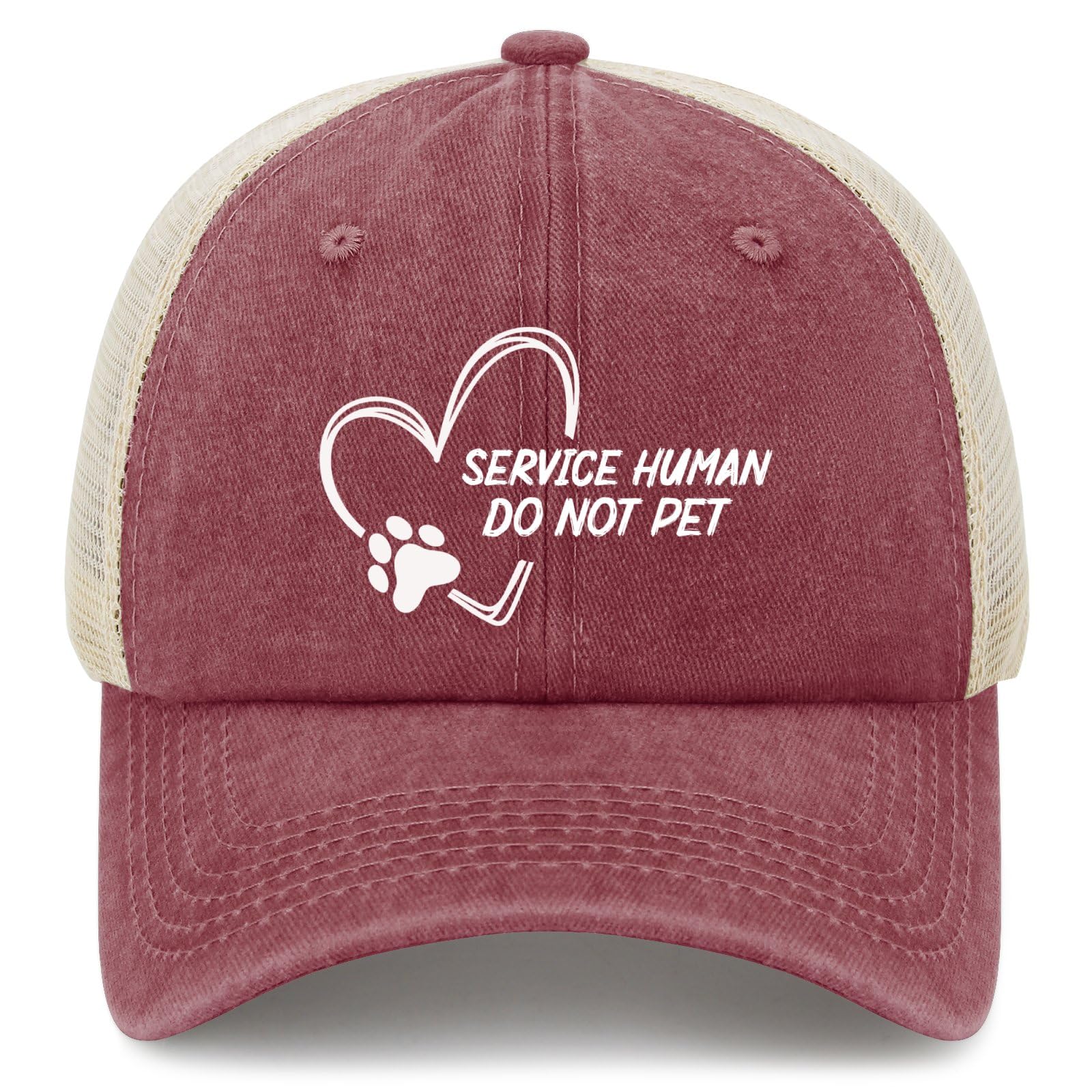 Service Human do not pet Sun Hats Cycling caps for Him Deep Rose