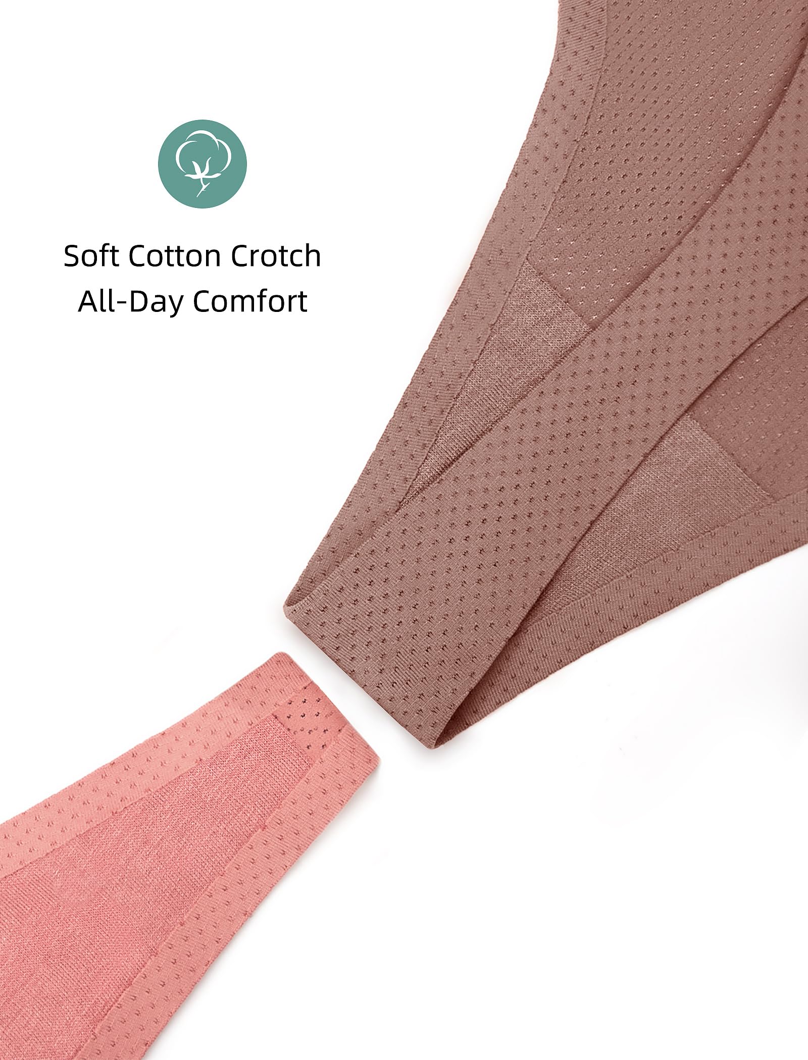 VOENXE Perizoma da Donna Senza Cuciture A Vita Alta,Slip Tange Donna Brasiliana,Invisibili Microfibra Mutande,Biancheria Confezione String Thong,Seamless,Pacco da 5