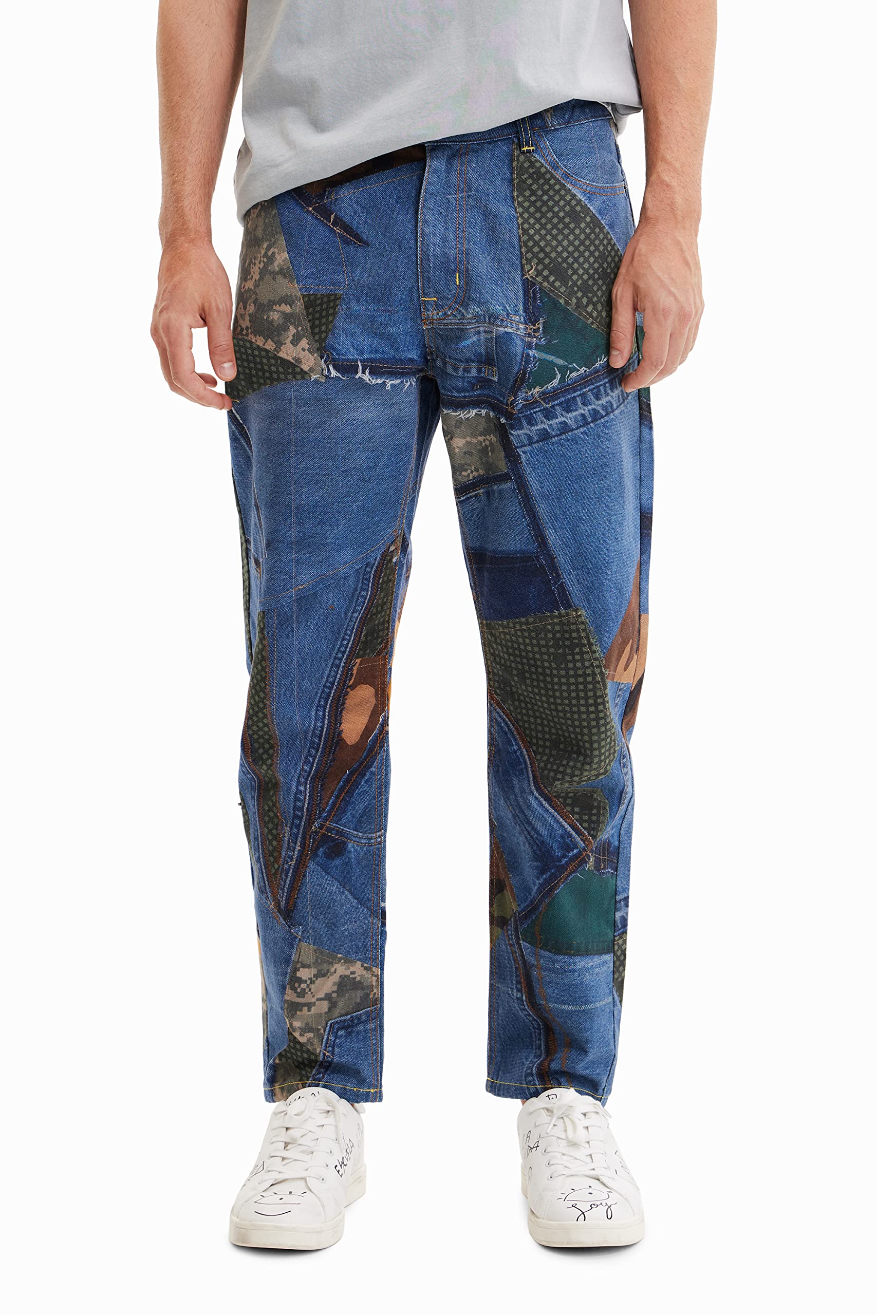Desigual Men's Velez 5005 Denim Raw Jeans, Blue, 34