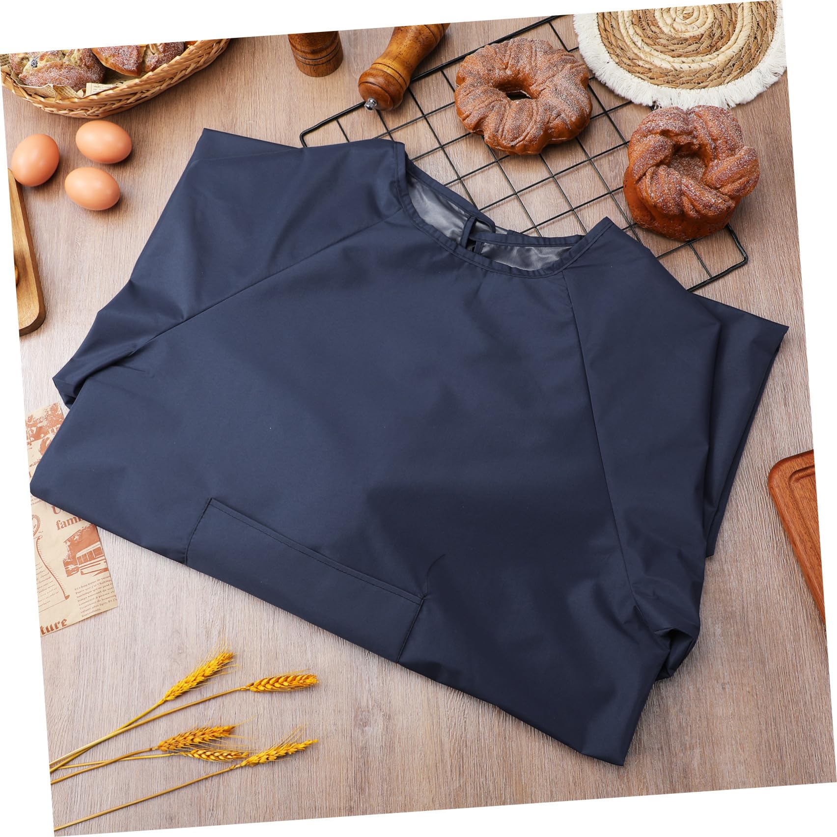 Hemobllo Delantal impermeable de manga larga con bolsillo, delantal de trabajo resistente al aceite, ideal para hornear, jardinería, cocina, limpieza, cuidado de mascotas, laboratorio y hogar, color