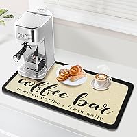 Vista 1 de Tapete de café, tapete de secado rápido para encimera de cocina, tapete de barra de café con parte trasera de goma, absorbente de manchas