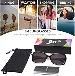 JM Classic Bifocal Reading Sunglasses Square Rectangular Stylish Gradient Sun Readers for Women