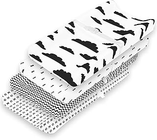 Changing Pad Cover – Premium Baby Changing Pad Covers 4 Pack – Boy or Girl Changing Pad Cover – Pure Jersey Machine Washable Black and White Changing Table Cover – Diaper Changing Pad Cover Sheets