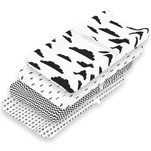 Miniatura 1 de Funda para cambiador  Paquete de 4 fundas para cambiador de bebé de primera calidad  Funda para cambiador de bebé para niño o niña  Jersey puro