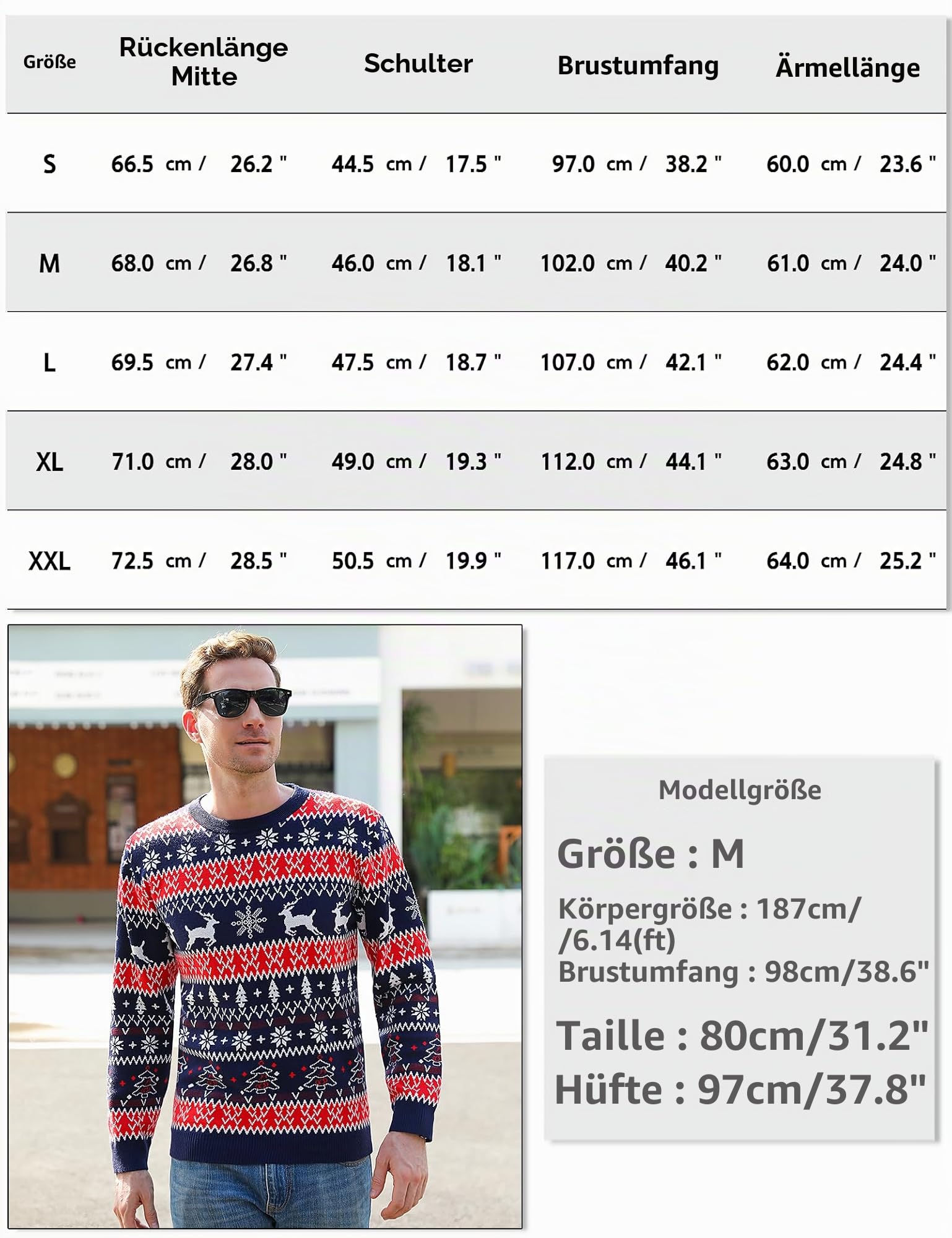 iClosam Herren Weihnachtspullover Christmas Sweater Rundhals Strickpulli | Lustiges Strickdesign, klassischer Christmas Sweater, für Weihnachten und Partys