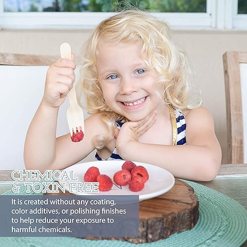 Miniatura 4 de Galashield Tenedores de madera desechables  100 piezas  6.3 pulgadas de longitud Eco Friendly Biodegradable Compostable Juego de cubiertos de madera