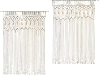 Mkono Macrame Curtain Large Boho Woven Wall Hanging Window Curtains Hand...