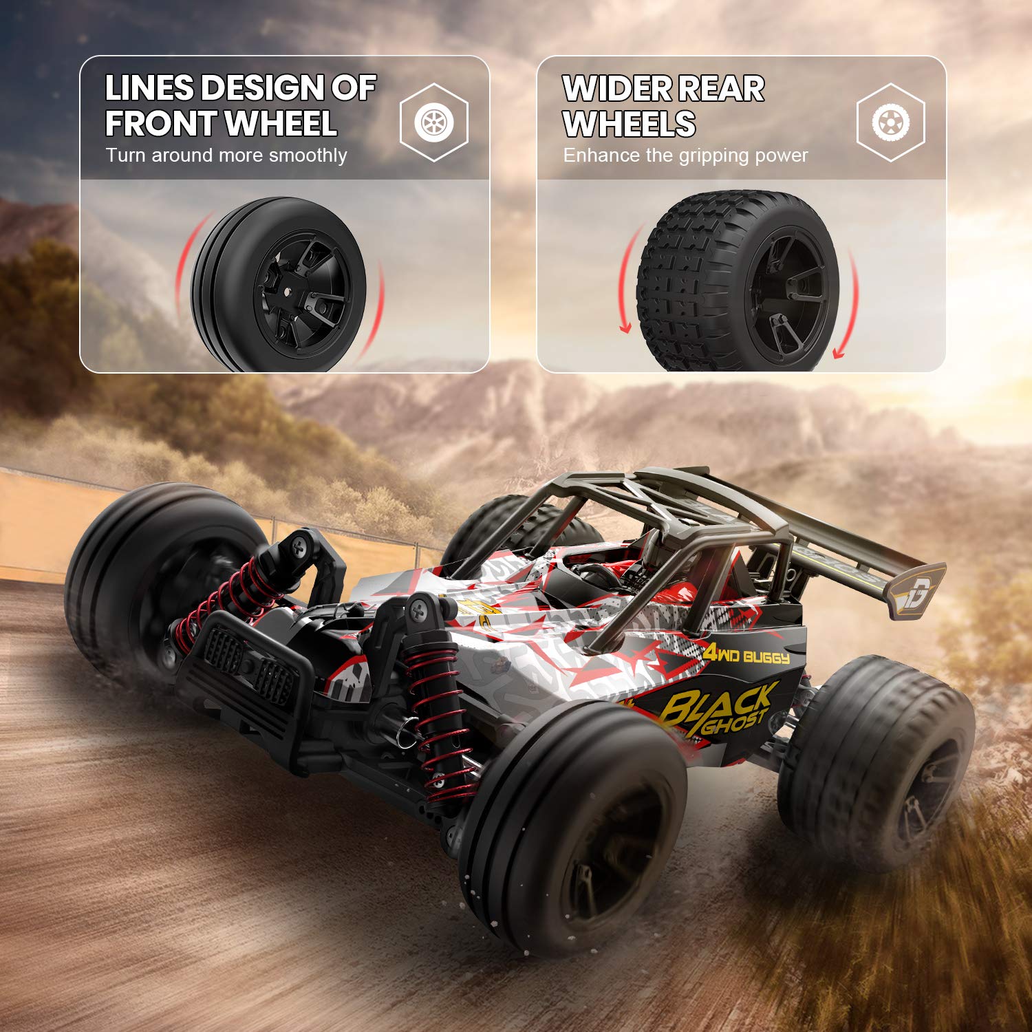 ☆ジャンク☆DEERC 1/18 ラジコンカー 9305E RCカー BLACK GHOSTオフ