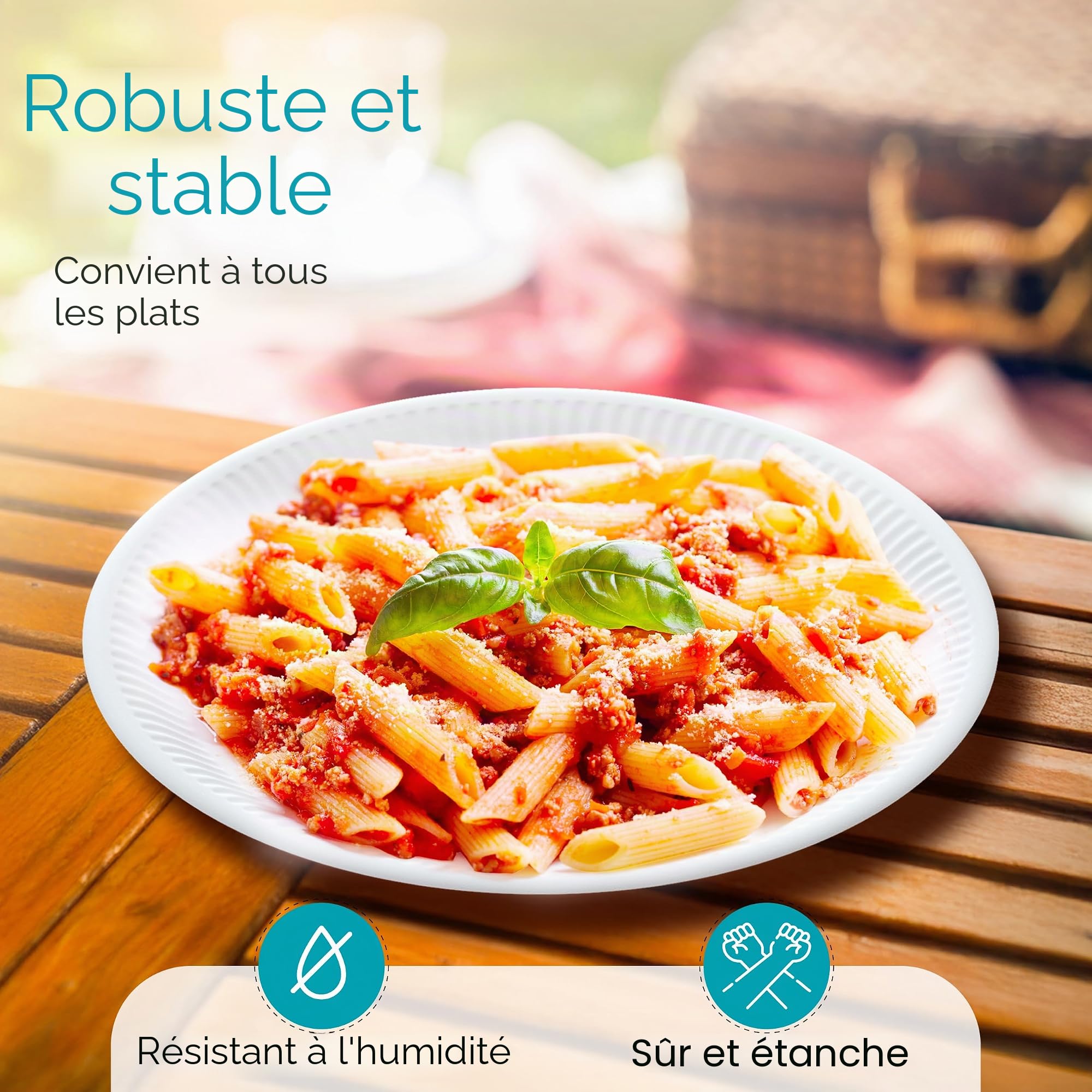 Commerline Lot de 500 assiettes en papier, Rondes de Ø 23 cm, Vaisselle jetable, KU 23 assiettes jetables en papier jetables, Assiettes de fête, Assiettes à gâteau jetables (500, KU23 (Ø 23 cm)