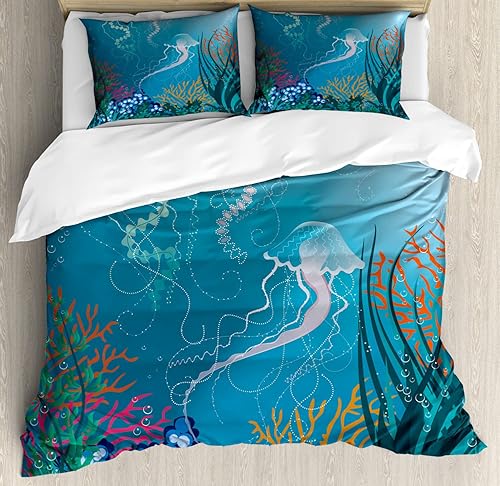 Miniatura 54 de Ambesonne - Funda de edredón multicolor disponible en tres tamaños y en diferentes colores, Tela, Beige, King