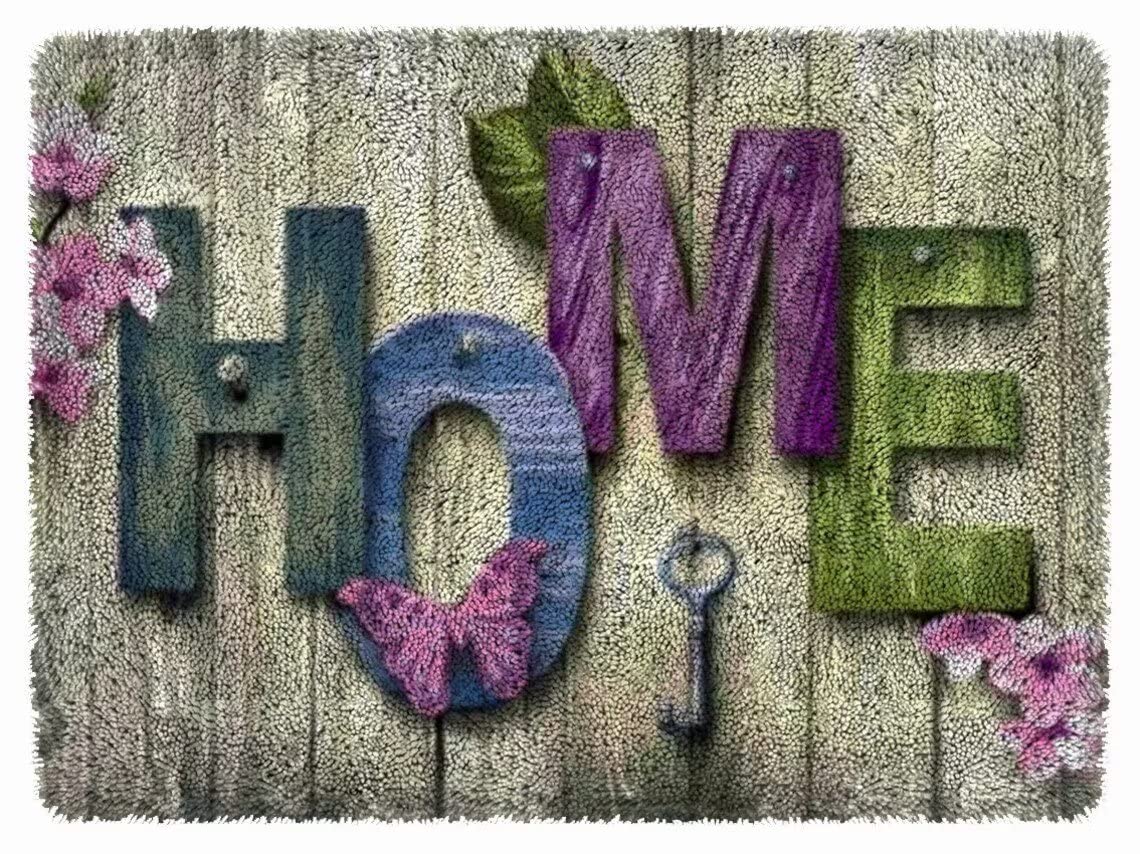 ROCKY&CHAO DIY Latch Hook Rug Kit for Kids & Adults, Cross Stitch Carpet Making Crochet Embroidery Needlework Crafts