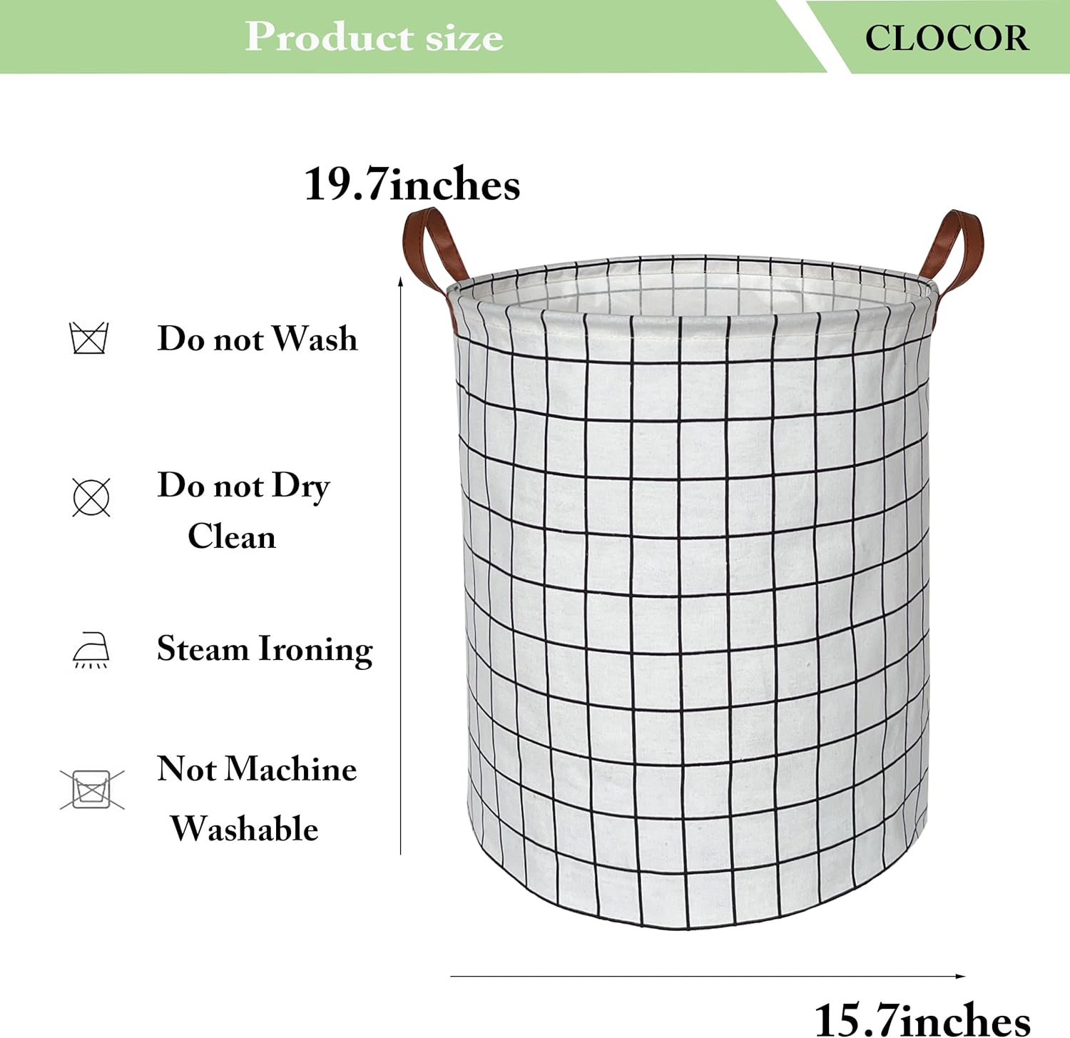 CLOCOR 2 Pack Storage Bins,Canvas Laundry Baskets,Storage Basket-Round Gift Basket with Handles for Toys,Laundry,Baby Nursery,Toy Organizer