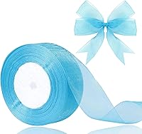 Vista 15 de Cinta de organza transparente de 1.5 pulgadas, cinta de gasa azul cielo para envolver regalos, decoración de Navidad, Halloween, ramo de boda