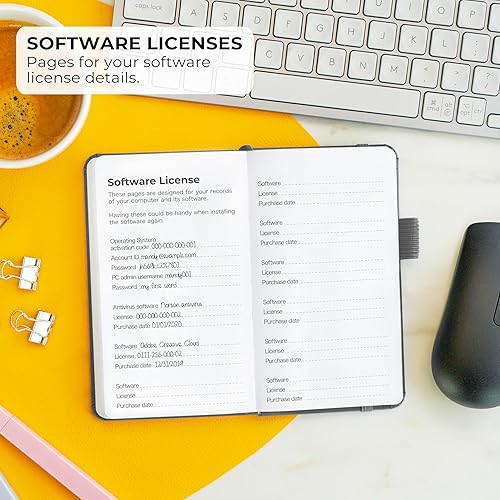 Miniatura 6 de Clever Fox Libro de contraseñas - Organizador de direcciones de Internet y contraseñas alfabetizado - Cuaderno de contraseñas para computadora y