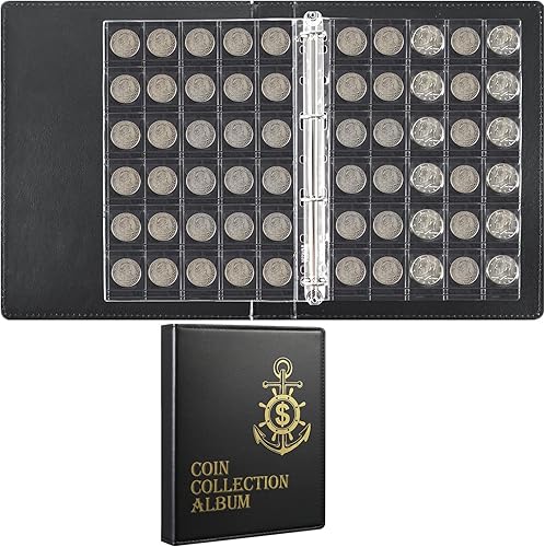 Álbum para colección de monedas para coleccionistas, 300 bolsillos, colección de monedas, suministros para carpetas de libros (300 bolsillos,