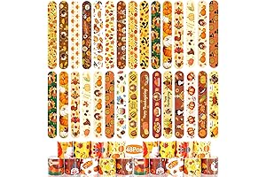 48pcs Slap Bracelets for Kids Thanksgiving Party Favors