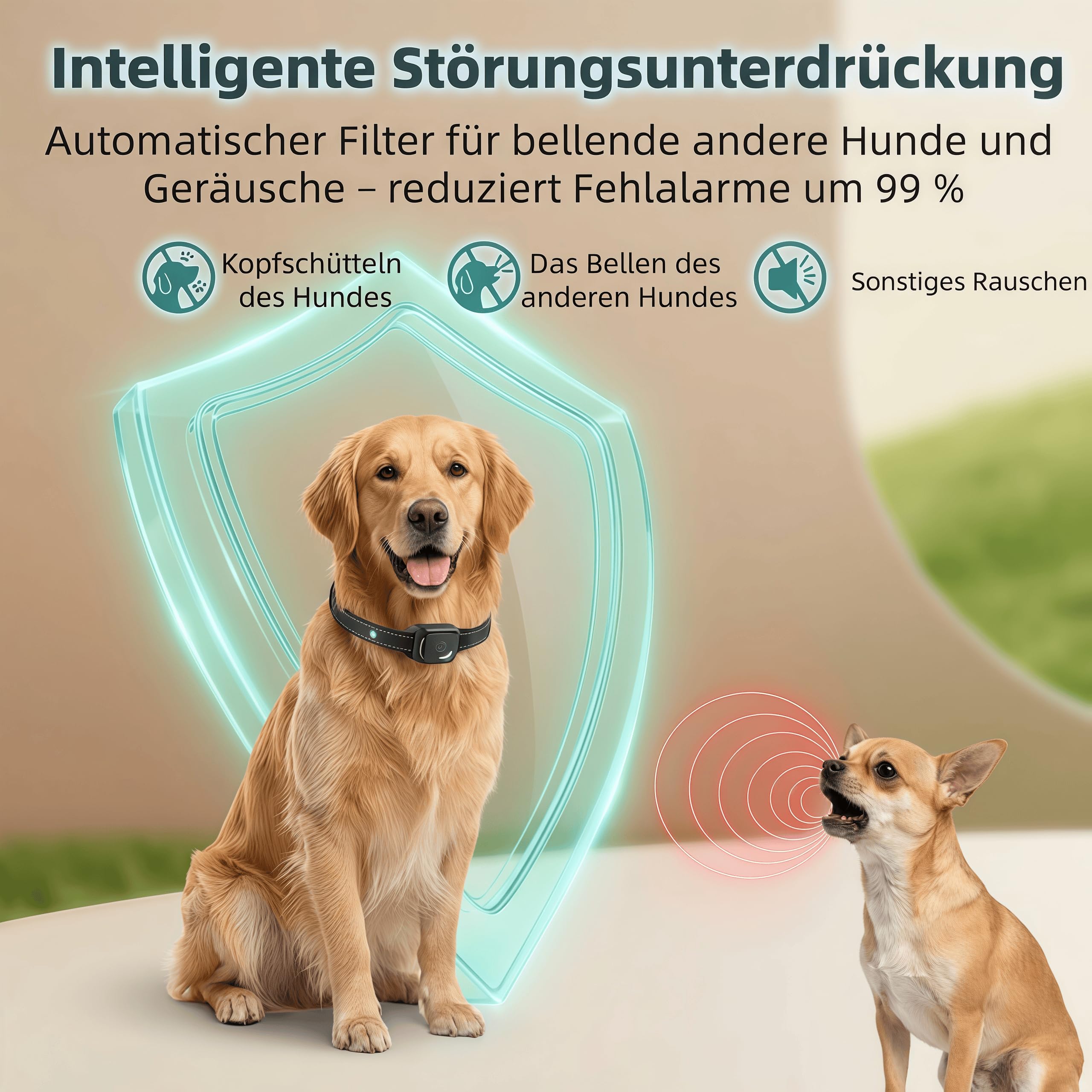 Antibellhalsband für Hunde, haustierfreundliches Trainingshalsband zur Reduzierung von übermäßigem Bellen, ideal für täglichen Gebrauch und Reisen, orange(Schwarz)