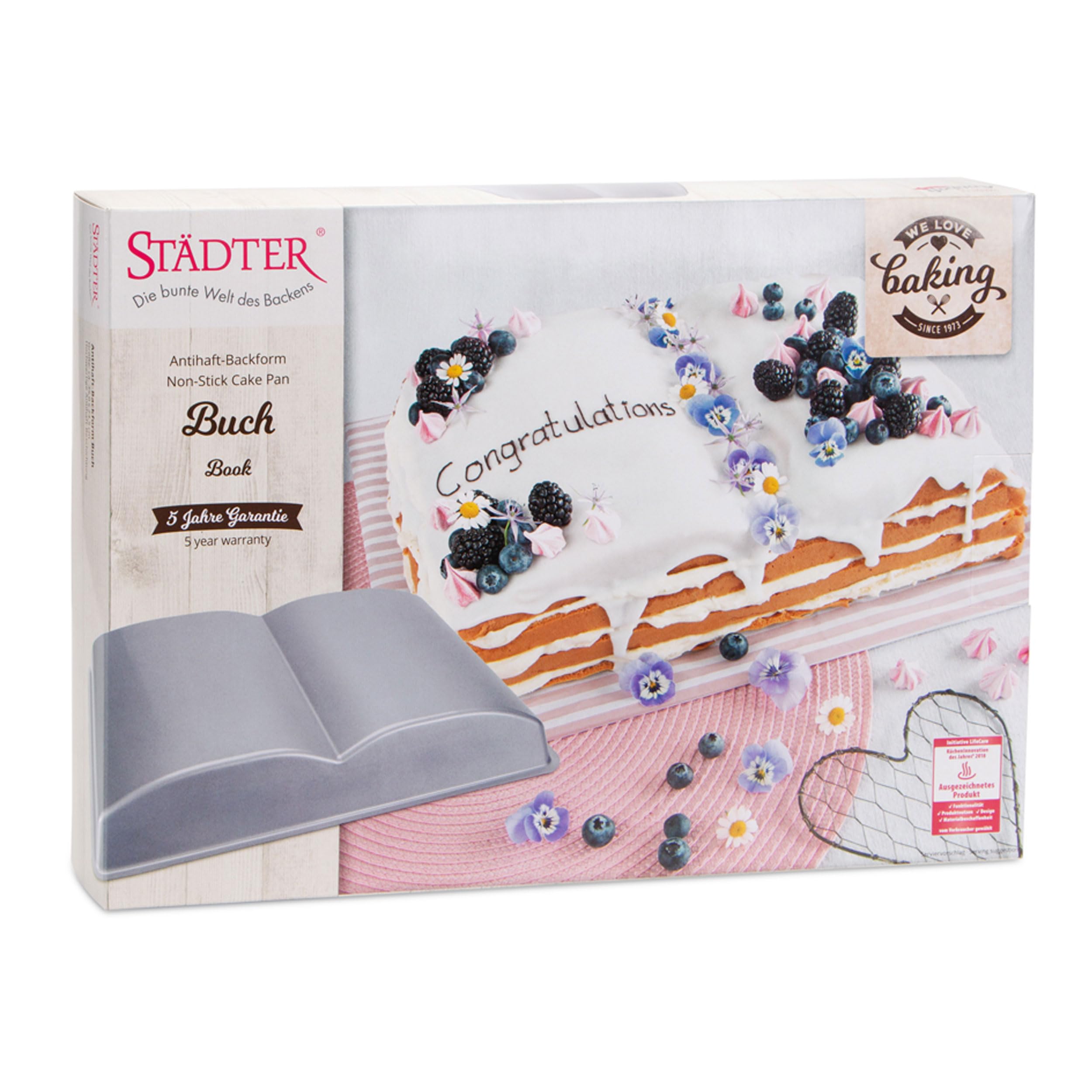 Städter Moule à gâteau à Motif Livre - Revêtement antiadhésif de qualité supérieure - Idéal pour Les Anniversaires d'enfants ou Les fêtes - sans PFAS