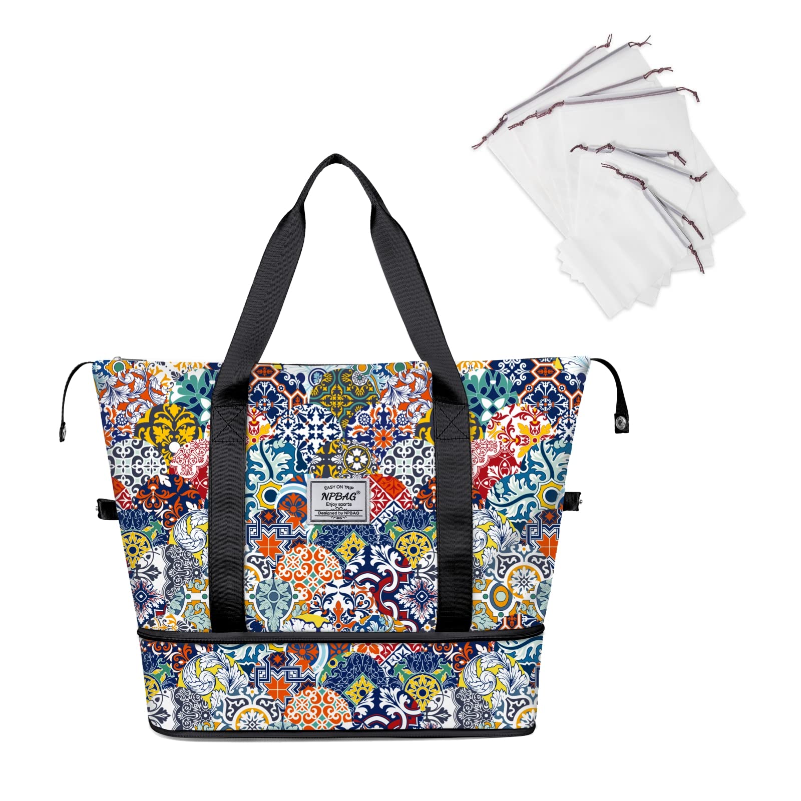 NPBAG Women Travel Duffel, Multi Functional Large Expandable Weekender Carry-on Tote, Gym Workout Overnight Bag, Mommy Hospital Bag for Labor and