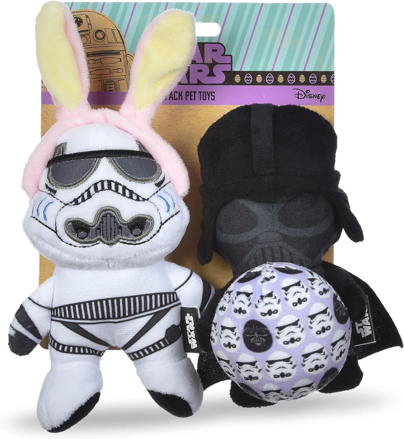 STAR WARS Easter 6" Stormtrooper Bunny Squeaker Pet Toy | 6” Star Wars Plush Squeaker Easter Stormtrooper Pet Toy | Star Wars Toy for Dogs Easter Stuffed Stormtrooper 6 inch