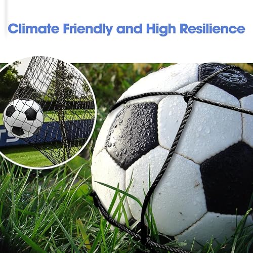 Miniatura 5 de Red de portería de fútbol de 20 pies, 30 pies y 40 pies  Respaldo de fútbol, barrera de práctica deportiva de alto impacto, malla de nailon para