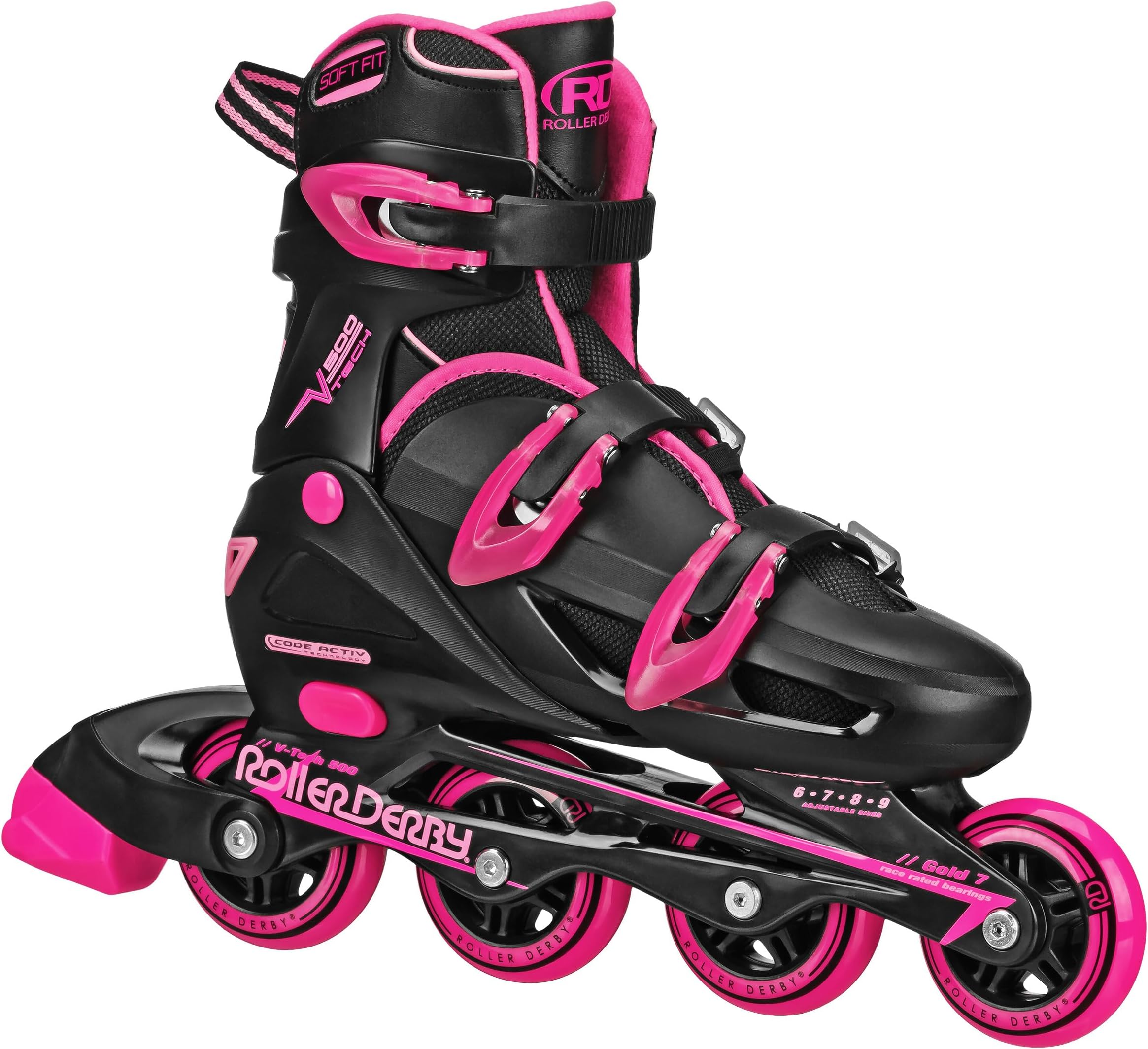 V-Tech 500 Adjustable Performance Inline Skates for Men, Women, Kids, Teens
