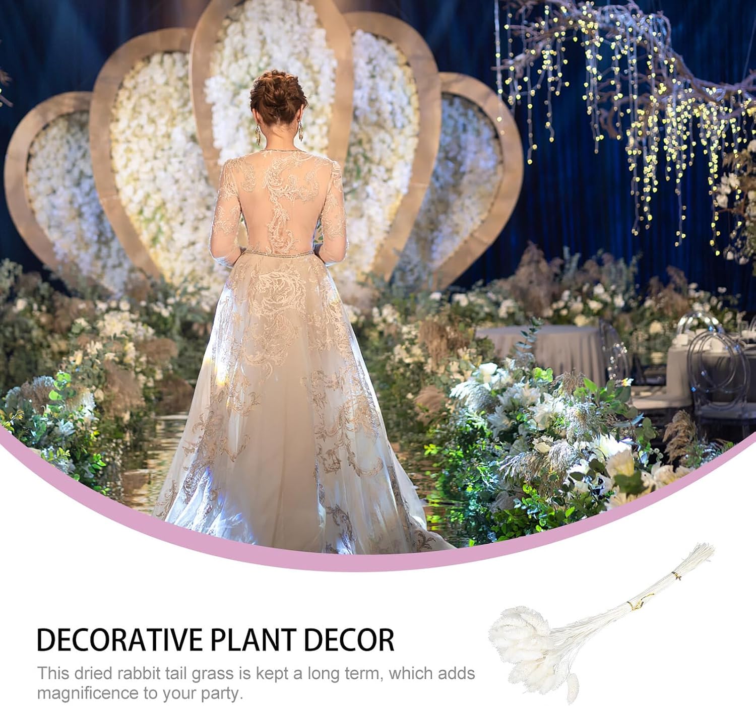 Dried Rabbit Tail Bouquet 50pcs Natural Preserved White Stems for Wedding Home Décor Floral Arrangement DIY Craft