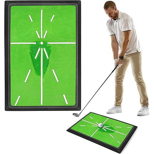 Golf Training Mat for Swing Detection - Path Visual Feedback. Improve Your Golf Swing with Premium Golf Practice Mats for Indoor and Outdoor Use