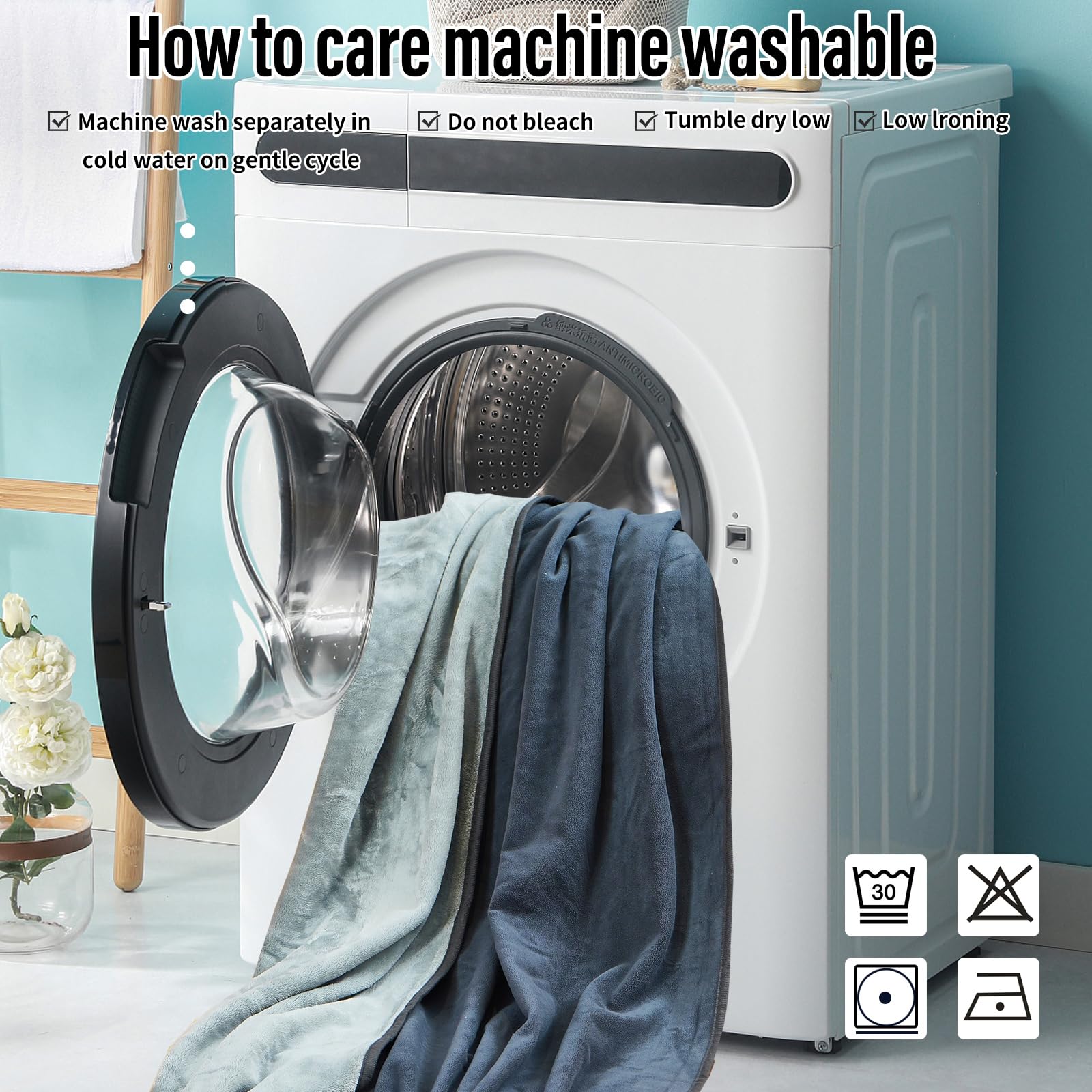 Coperta Impermeabile King Size In Flanella - Reversibile Grigio Chiaro/Scuro Per Letti E Animali